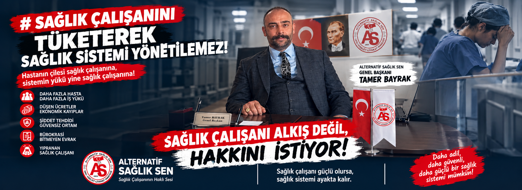 SAĞLIK ÇALIŞANINI TÜKETEREK SAĞLIK SİSTEMİ YÖNETİLEMEZ!