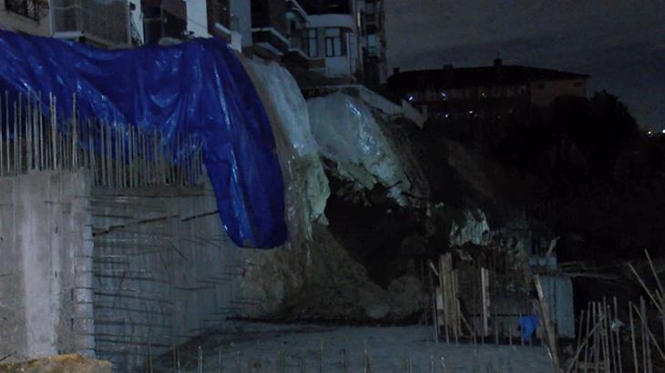 Ankara'da sağanak nedeniyle istinat duvarı çöktü