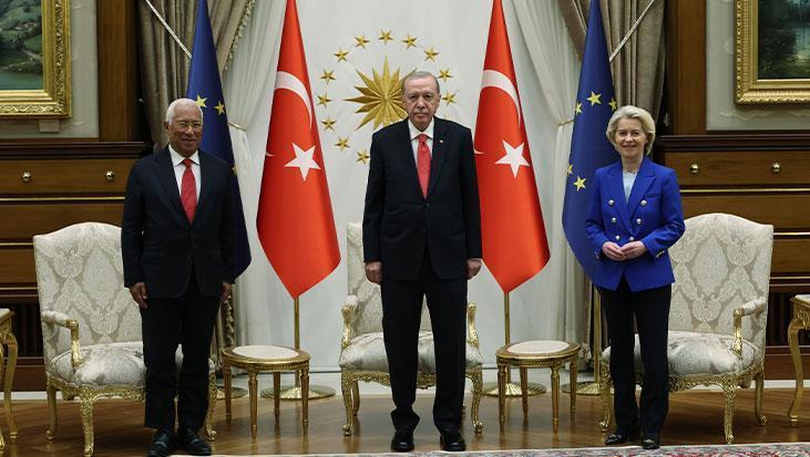 Cumhurbaşkanı Erdoğan, AB Konseyi Başkanı Costa ve Komisyon Başkanı von der Leyen ile görüştü
