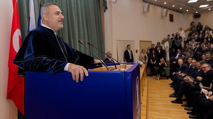 Dışişleri Bakanı Hakan Fidan’a Moskova Devlet Uluslararası İlişkiler Enstitüsünden fahri doktora ünvanı