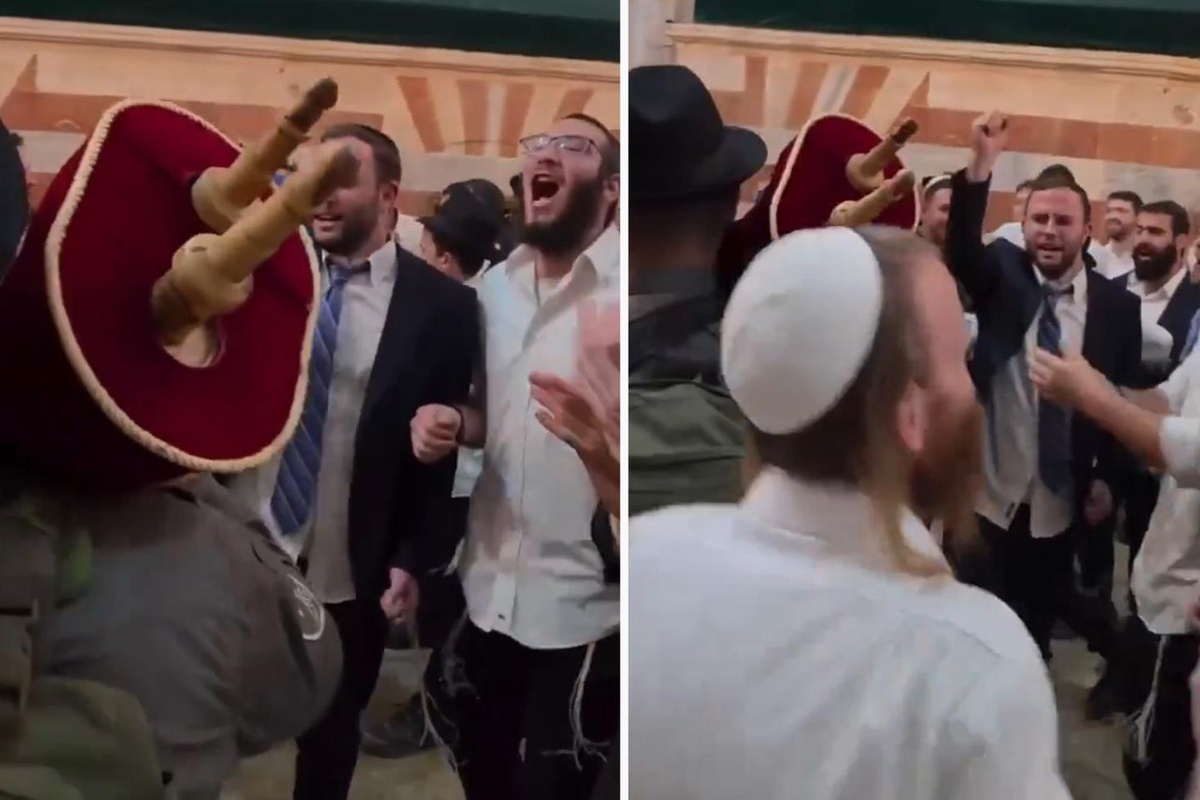 Fanatik Yahudilerden küstah provokasyon! Camiyi basıp dans ettiler