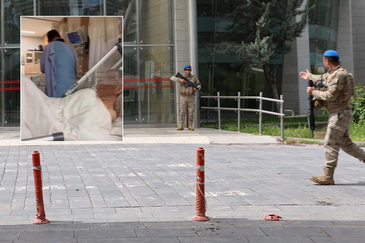 Jandarmanın uzun namlulu silahla operasyon yaptığı hastaneden vahim görüntüler