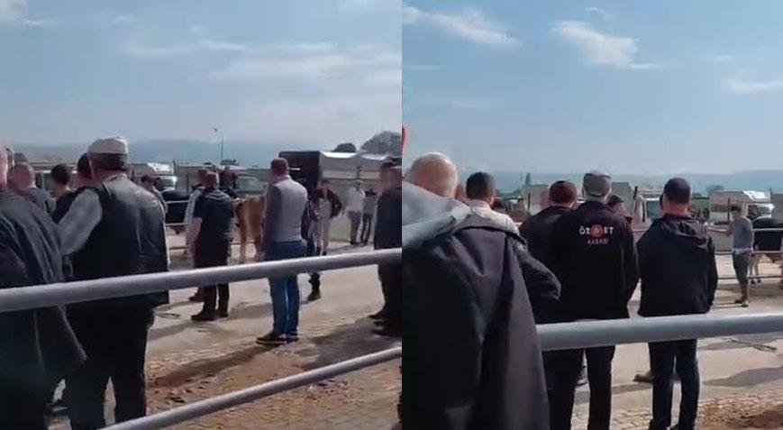Kurban pazarında ortalık karıştı! Jandarma havaya ateş açtı