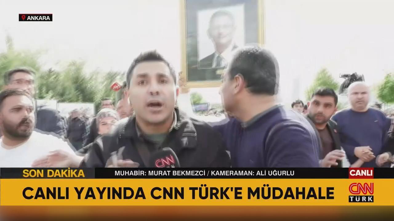 Son dakika... CNN Türk Muhabirine müdahale! Canlı yayında gergin anlar