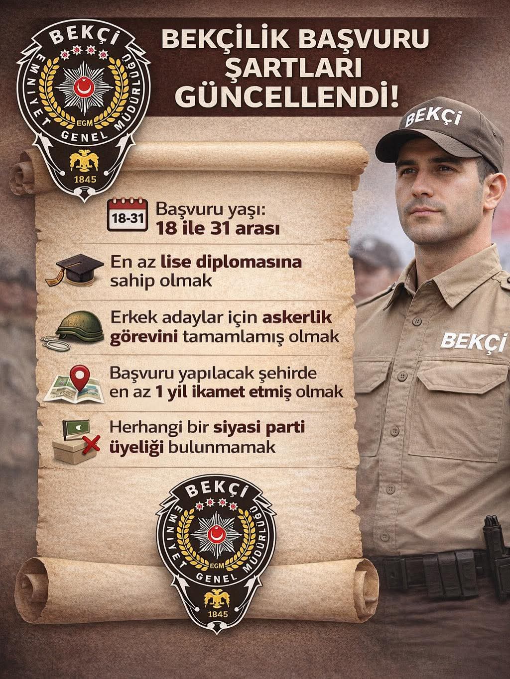 YENİ BEKÇİ ALIMI SON DURUM 2026| Resmi Gazete 2026 bekçilik şartları değişti mi? Yeni bekçi alımı başvurusu yapılacak mı, ne zaman yapılacak, yeni şartları neler?