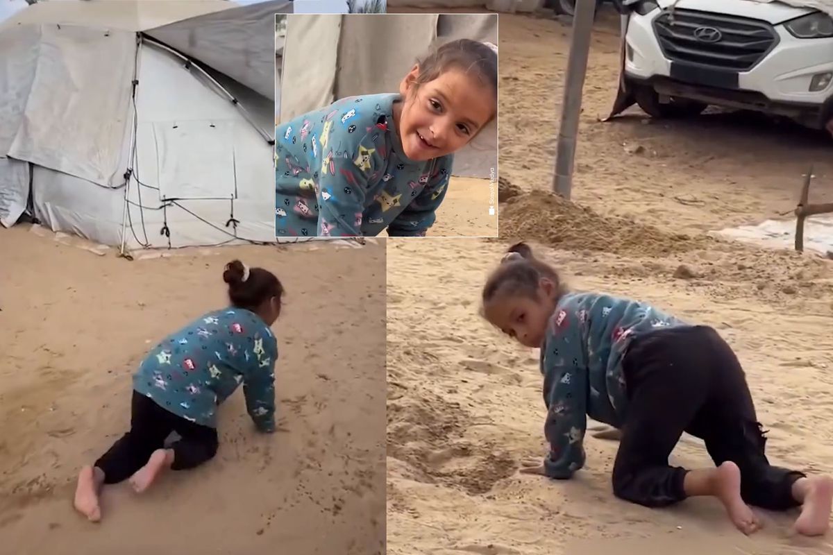 Gazze'de insani dram! Her şeye rağmen gülümsedi