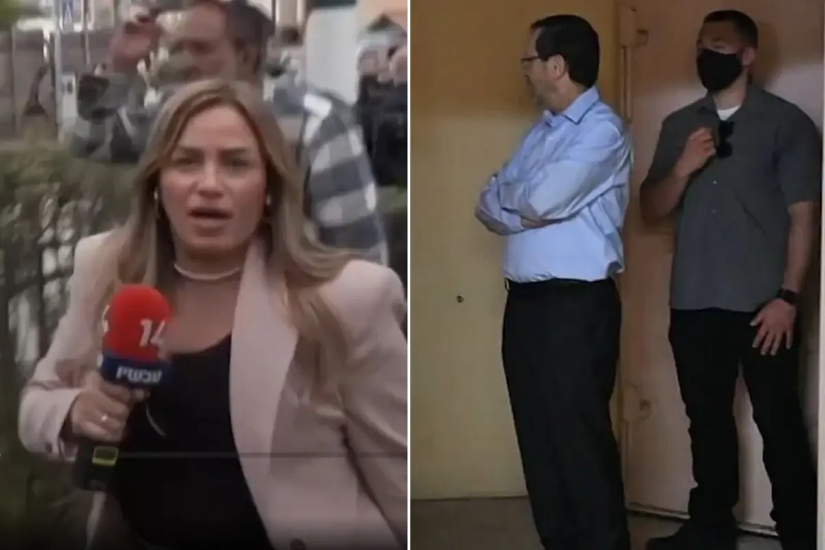 İsrail Cumhurbaşkanı Herzog ecel terleri döktü! Basın açıklaması sırasında füze düştü