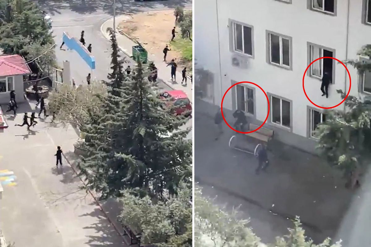 Kahramanmaraş'ta okula saldırı anı kamerada! Öğrenciler camlardan atladı