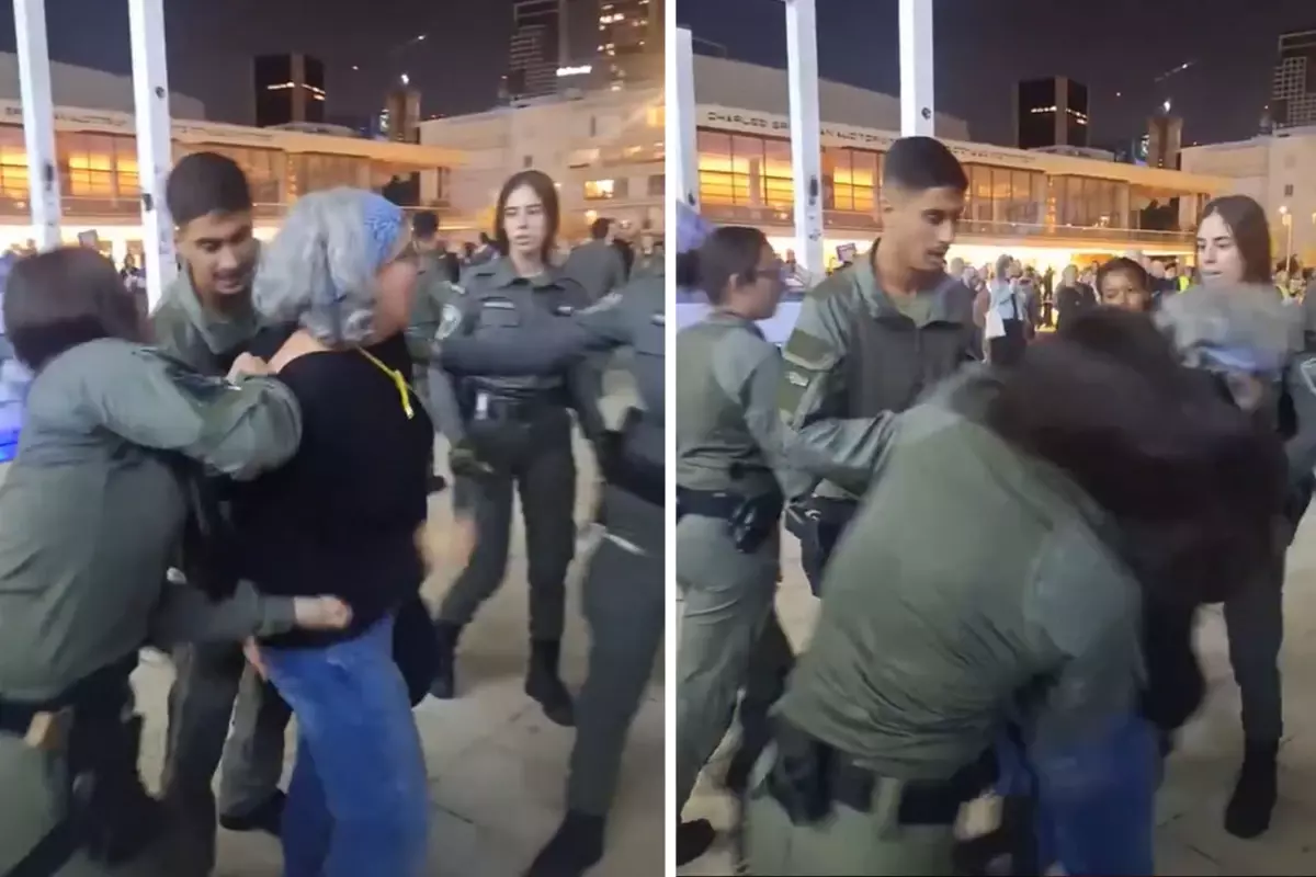 Kendi vatandaşlarına dahi tahammülleri yok! İsrail polisinden savaş karşıtı yaşlı kadına saldırı